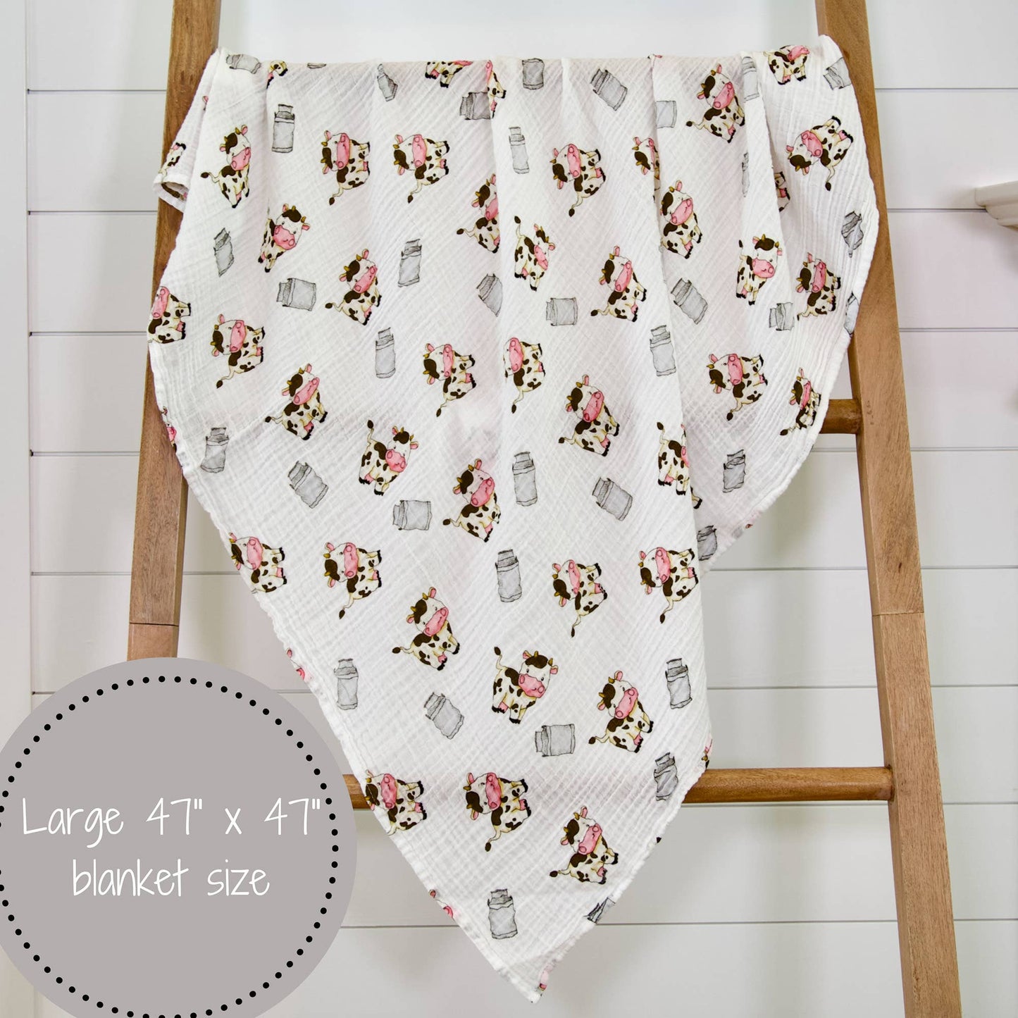 The Cow Goes MOO Baby Swaddle Blanket