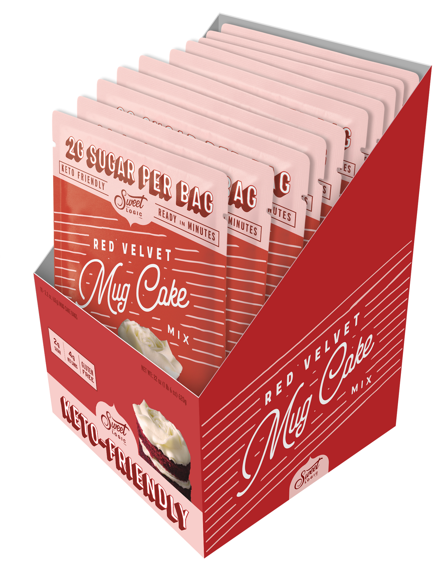 Red Velvet Mug Cake Quick Mix - Keto, Dairy-Free (10 Pack)