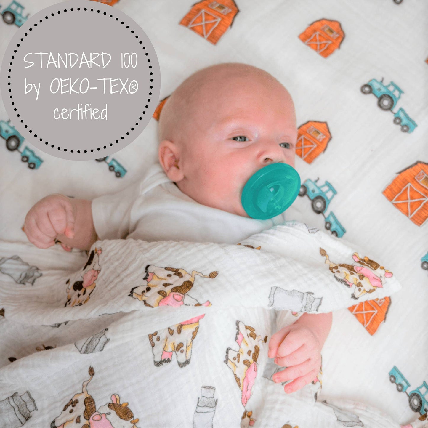 The Cow Goes MOO Baby Swaddle Blanket