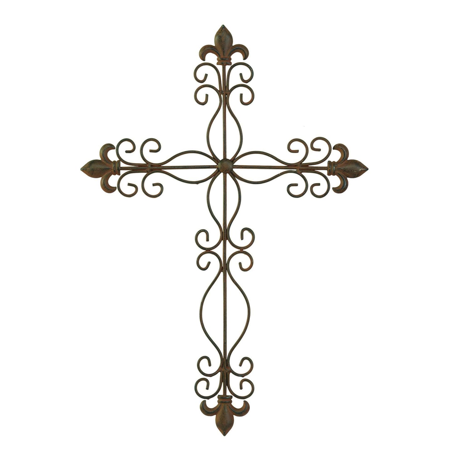 Wall Cross Fleur De Lis Metal