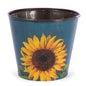 RD TIN SUNFLOWER PLANTER-BLUE