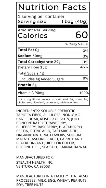 Variety Box Gummy Candy Low 4g Sugar Prebiotics Fruit Juices