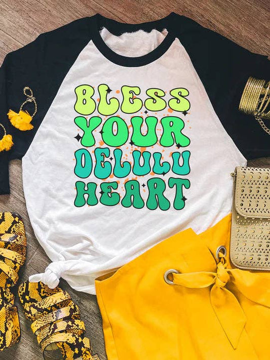 Bless Your Delulu Heart - Baseball Tee