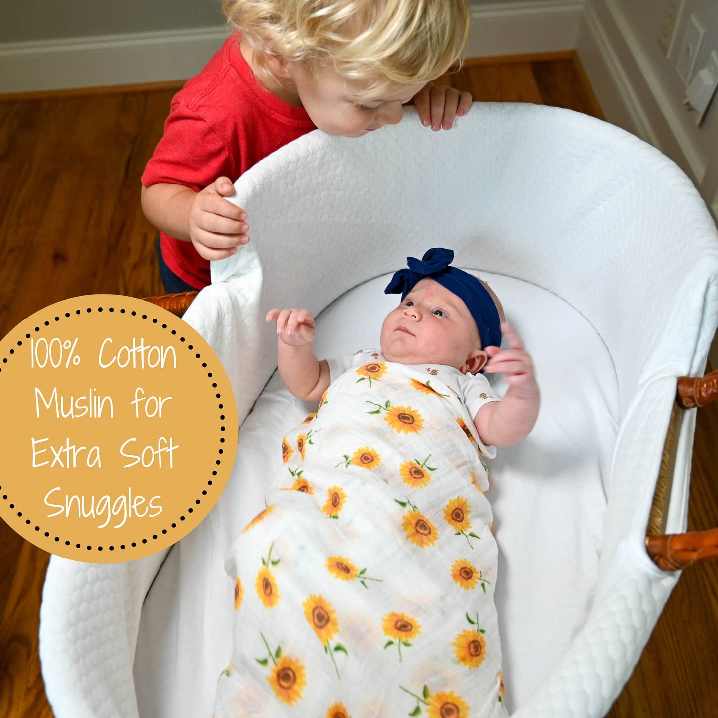 Sunflower Fields Baby Swaddle Blanket