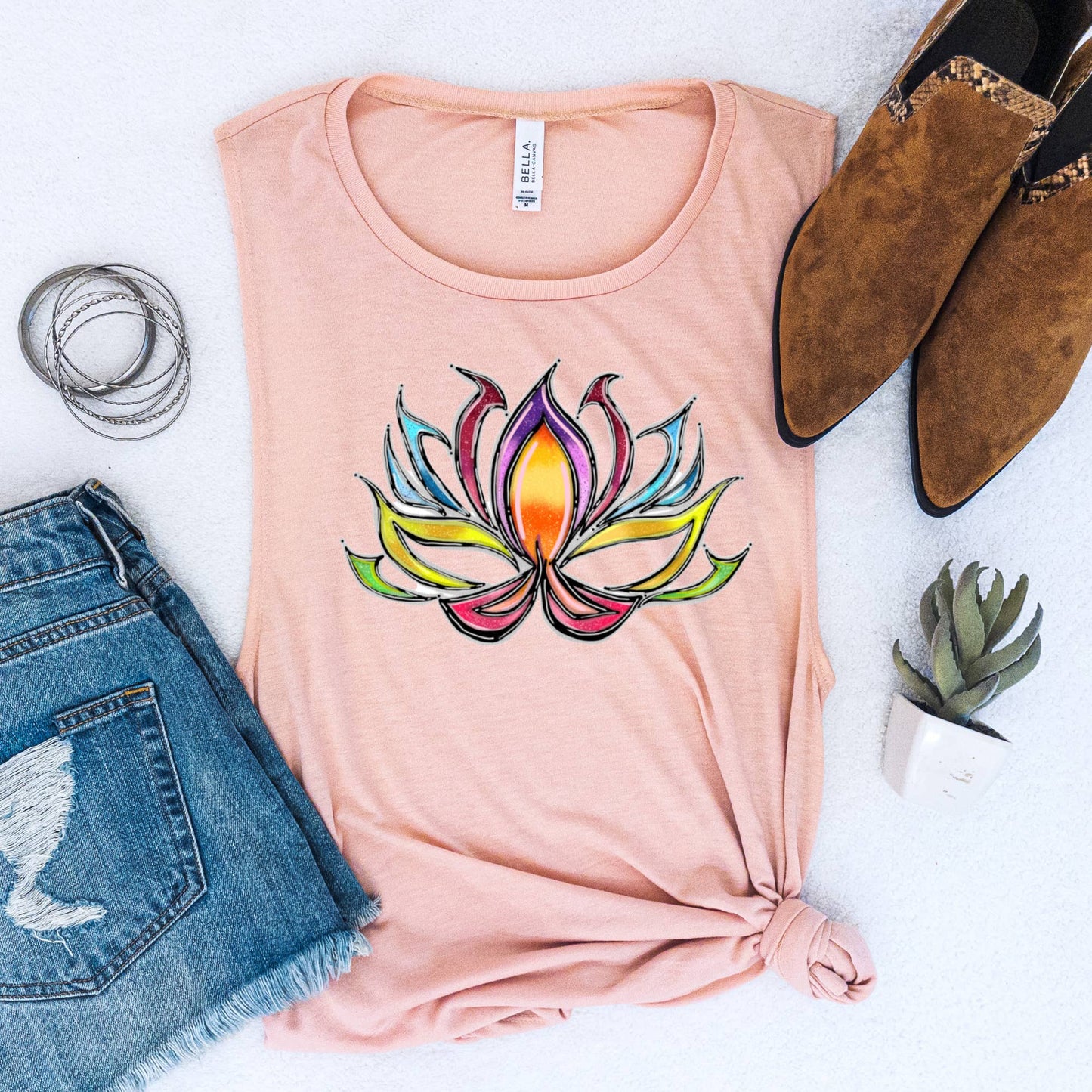 Good Vibes Boho Karma Yoga Studio Work Out Gym Graphic Tanks