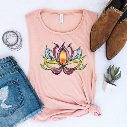 Good Vibes Boho Karma Yoga Studio Work Out Gym Graphic Tanks
