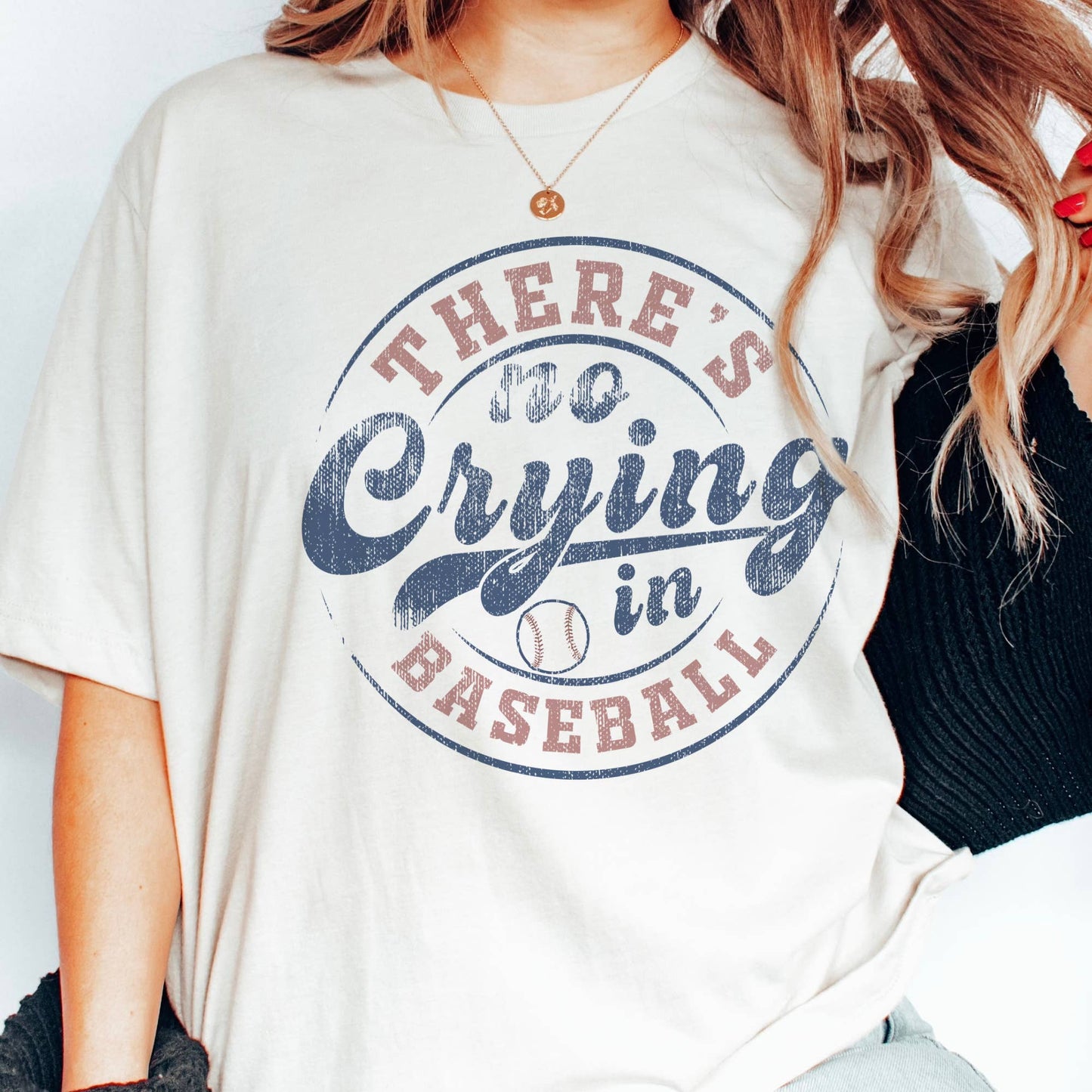 There's No Crying in Baseball Sport Ballpark Graphic Tee