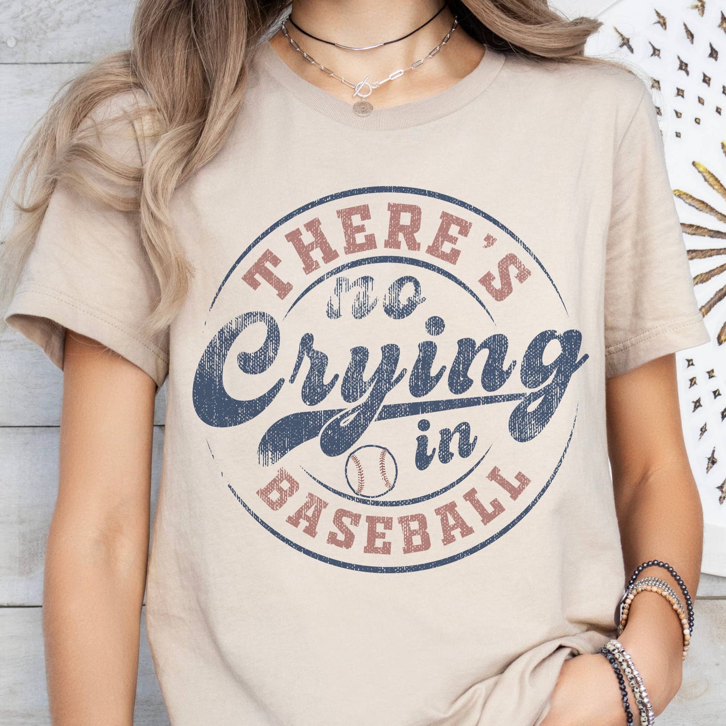 There's No Crying in Baseball Sport Ballpark Graphic Tee