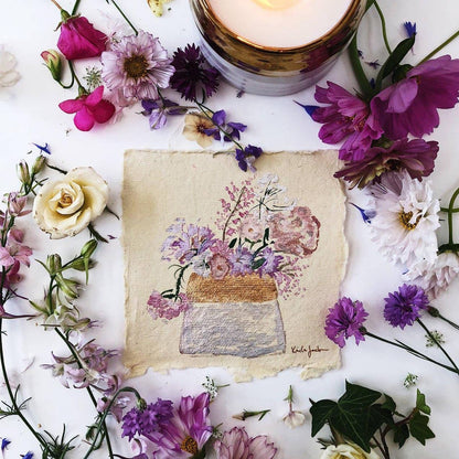 Clara | Growing Candle, flower seed-label, gift idea: Apples + Cinnamon