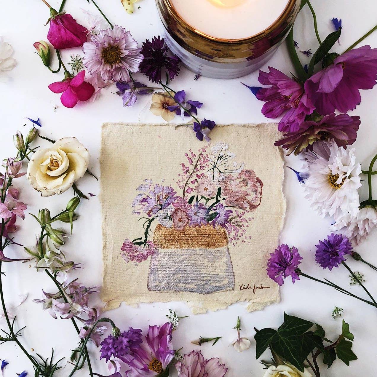 Clara | Growing Candle, flower seed-label, gift idea