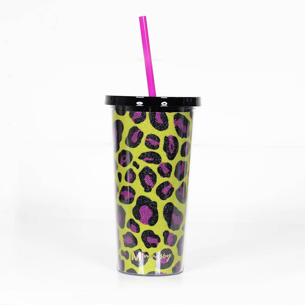 Yellow and Pink Leopard Tumbler