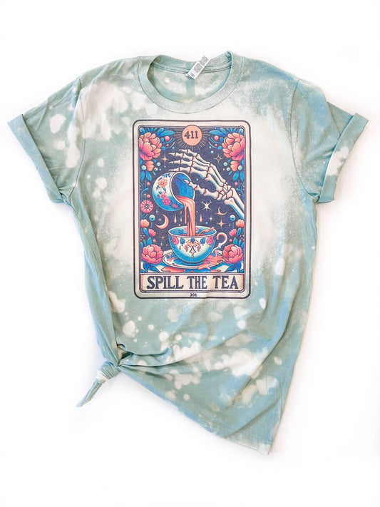 Spill The Tea Tarot Bleached Shirt