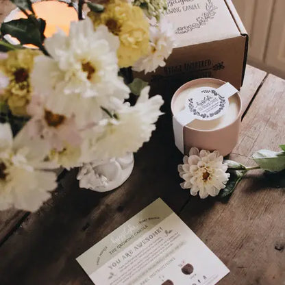 Adelyn | Growing Candle, flower seed-label, eco-friendly