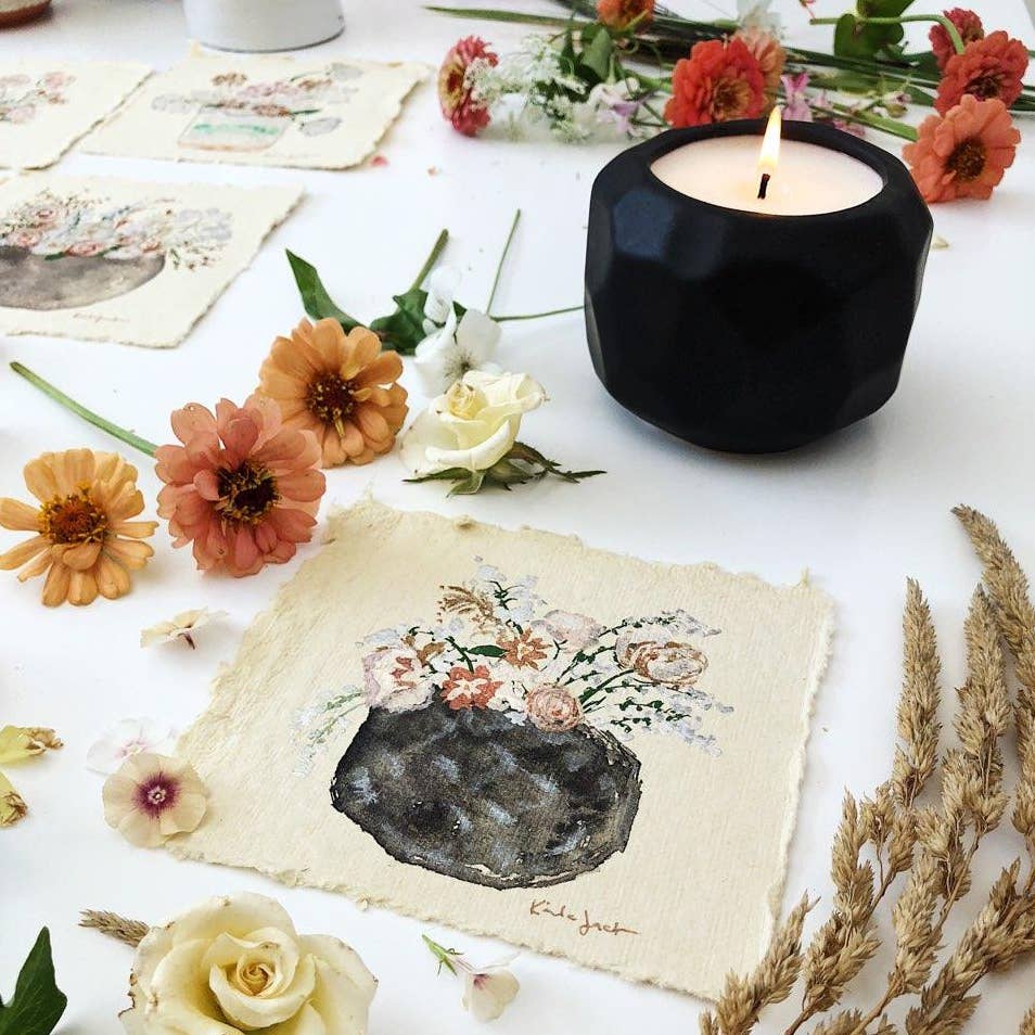 Emma | Growing Candle, flower seed-label, gifts, candles: Coffee + Cream