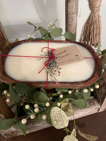 Sage & Co. Small Wooden Bowl Candle: Farmhouse