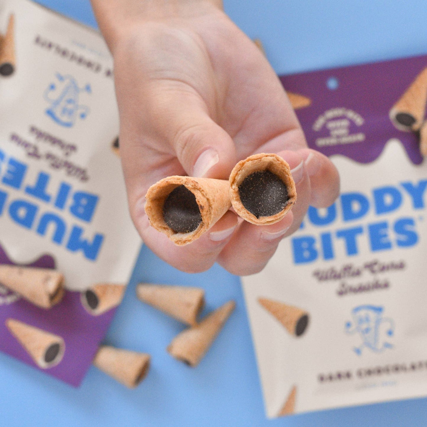 Dark Chocolate Bite-Sized Waffle Cones Snacks