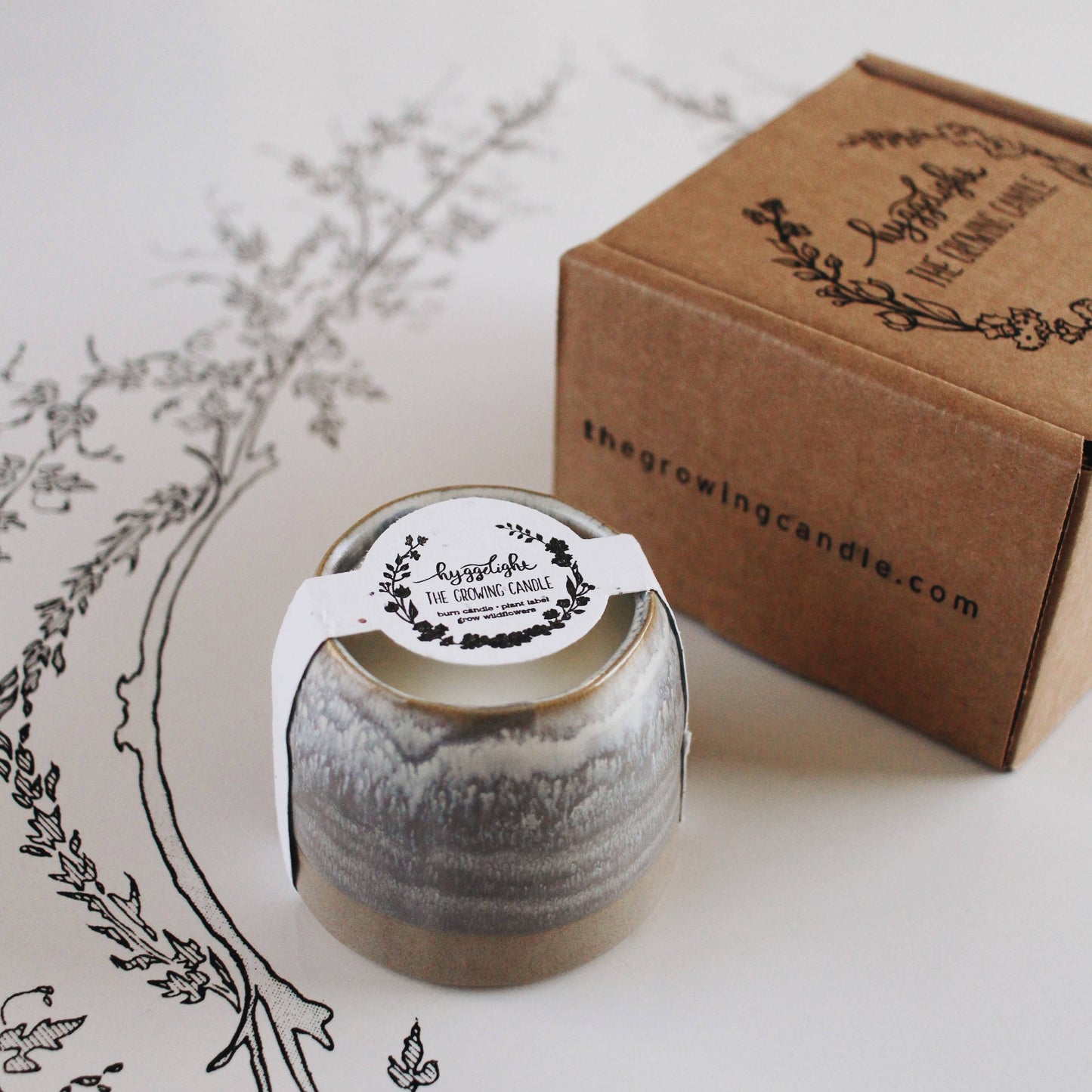 Greta | Growing Candle, flower seed-label, gifts, candles: Lilac