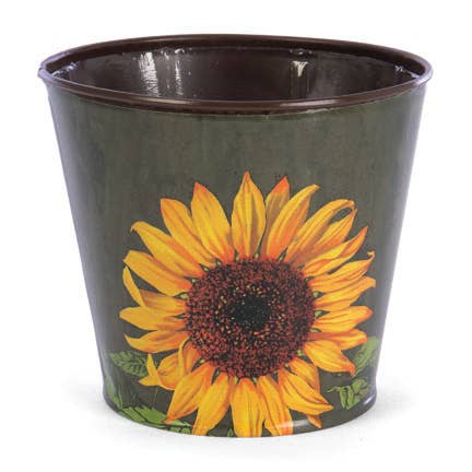 RD TIN SUNFLOWER PLANTER-BLUE