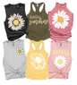Summer Sunshine Flower Daisy Floral Market Graphic Tanks