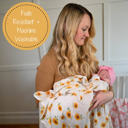 Sunflower Fields Baby Swaddle Blanket