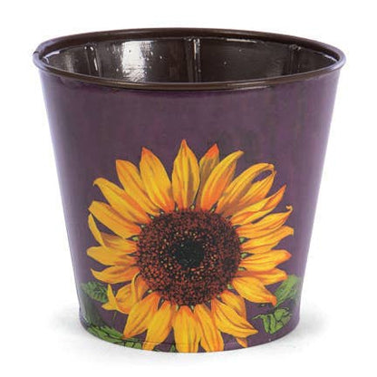 RD TIN SUNFLOWER PLANTER-BLUE