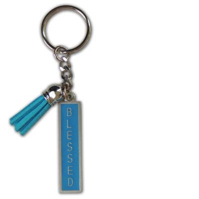 Blessed Tag Key Ring W/tassle