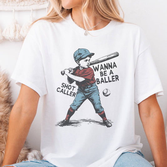 Baseball Raising Baller Bat Sports Little League Graphic Tee