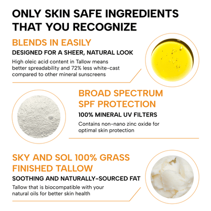 Body Sunscreen SPF 50 – Natural Tallow Mineral Formula
