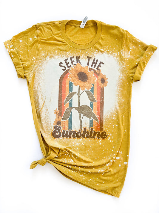 Seek The Sunshine Vintage Inspired Bleached Tee