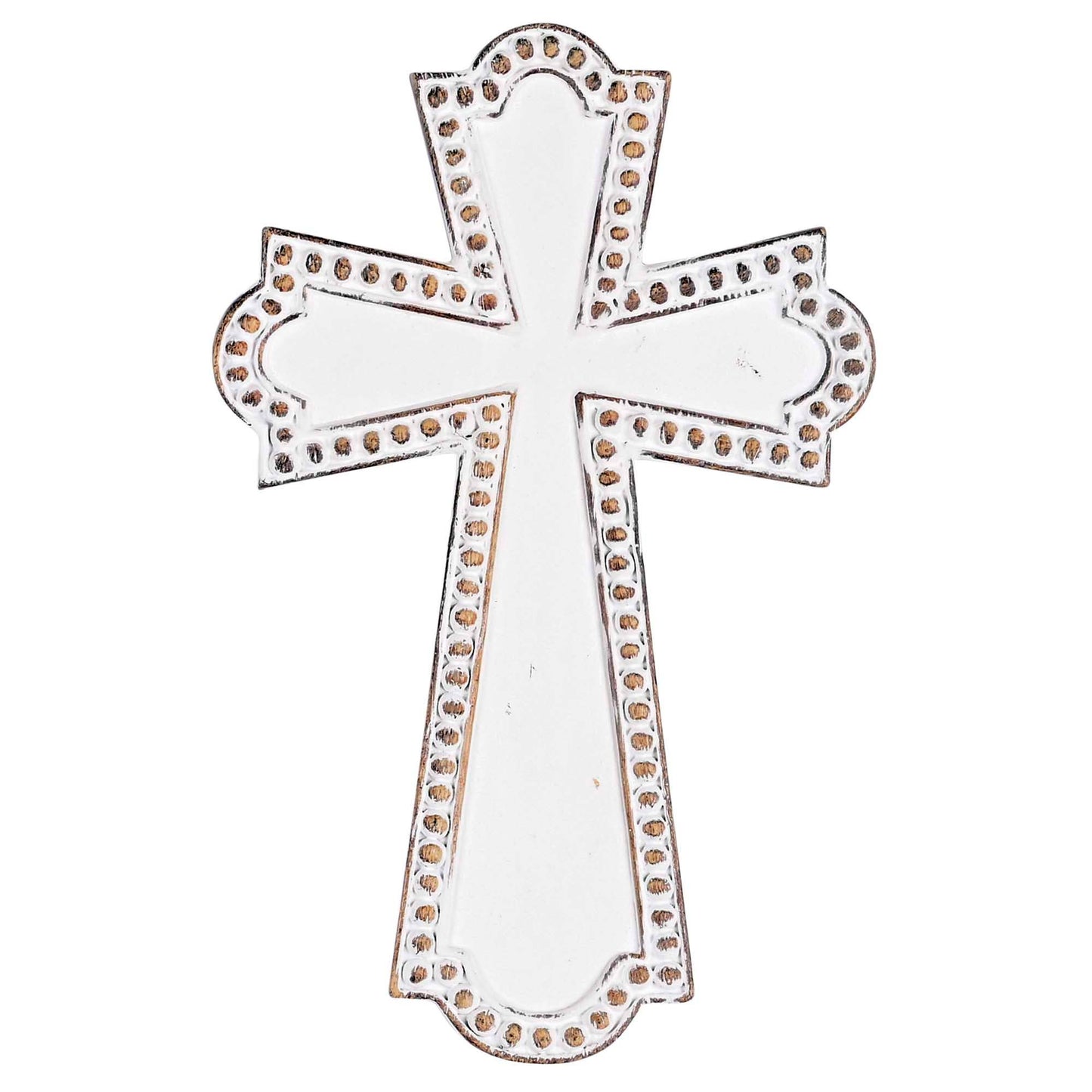 Wall Cross White Beaded Edge