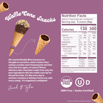 Dark Chocolate Bite-Sized Waffle Cones Snacks