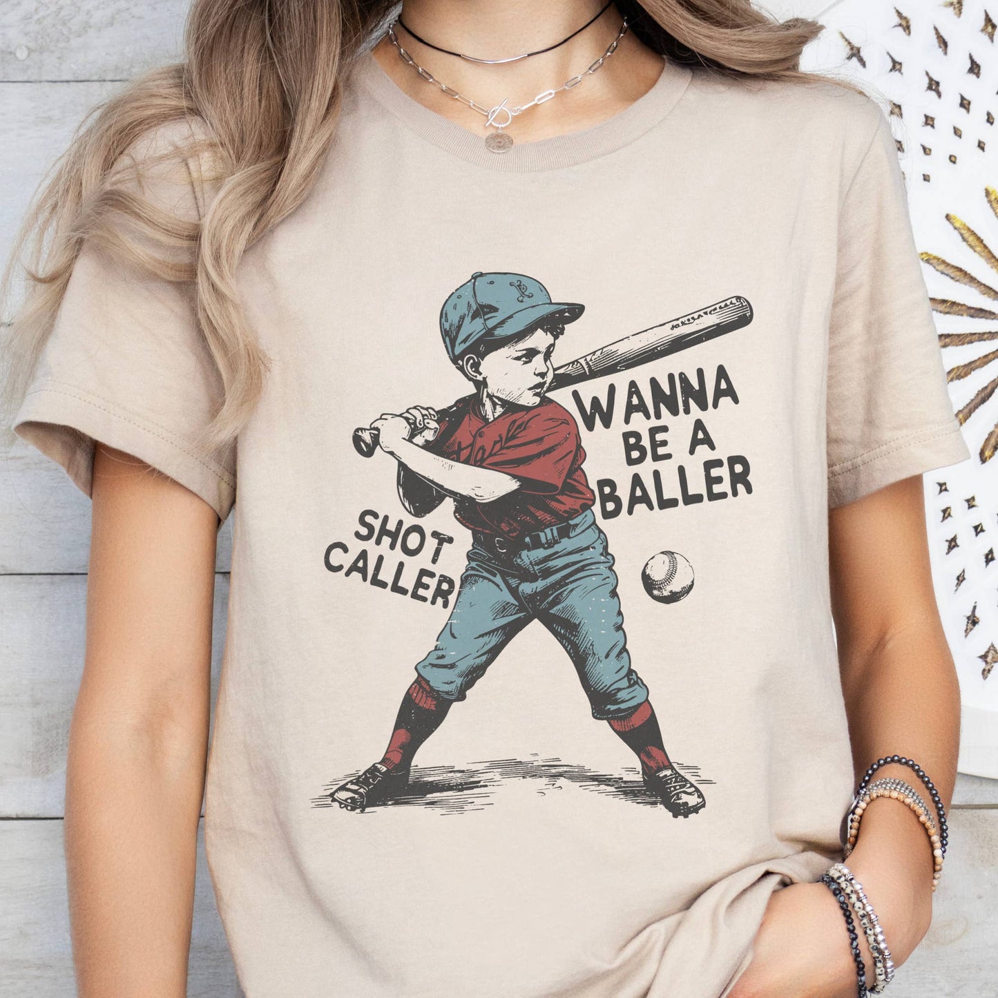 Baseball Raising Baller Bat Sports Little League Graphic Tee