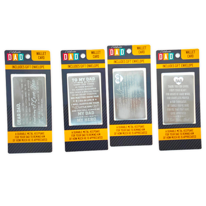 Metal Wallet Keepsake Card Father's Day Assortment- 4/Pack