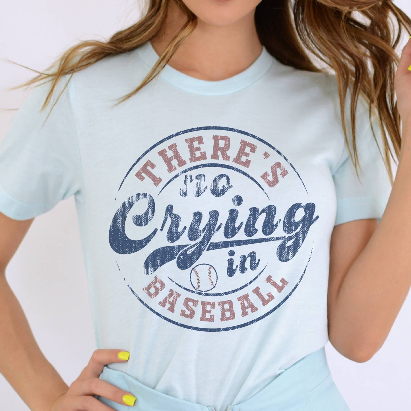 There's No Crying in Baseball Sport Ballpark Graphic Tee
