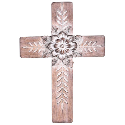 Wall Cross Brown Flower