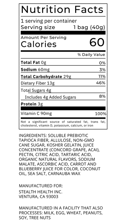 Variety Box Gummy Candy Low 4g Sugar Prebiotics Fruit Juices