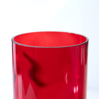 Round Glass Vase - Red