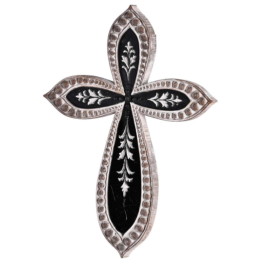 Wall Cross Beaded Edge Resin 10in