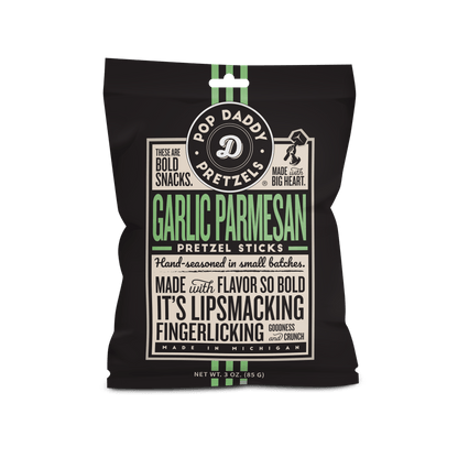 Pop Daddy – Garlic Parmesan Seasoned Pretzels 3.0oz