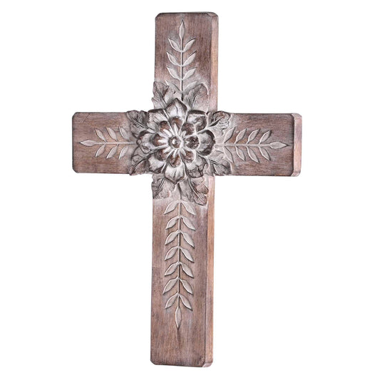 Wall Cross Brown Flower