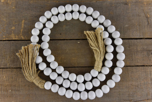 White Beaded Garland 60in