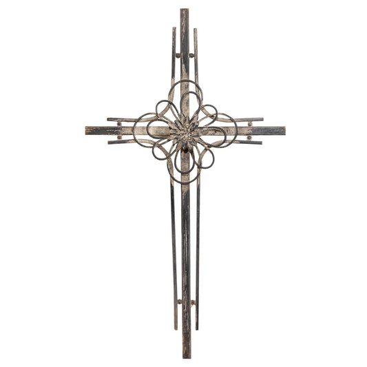 Metal Wall Cross with Bloom