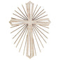 WOOD WITH METAL STARBURST WALL CROSS