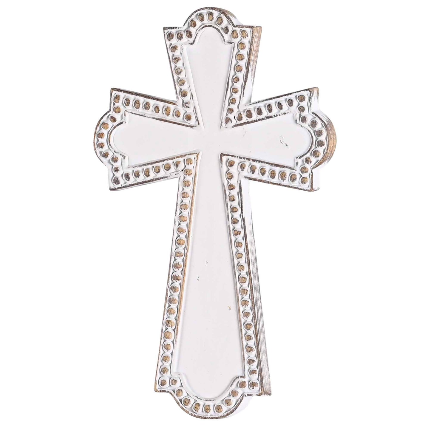 Wall Cross White Beaded Edge