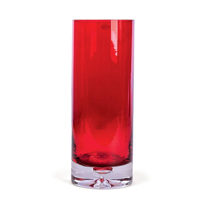 Round Glass Vase - Red