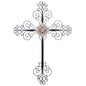 BLACK METAL WALL CROSS 25"H