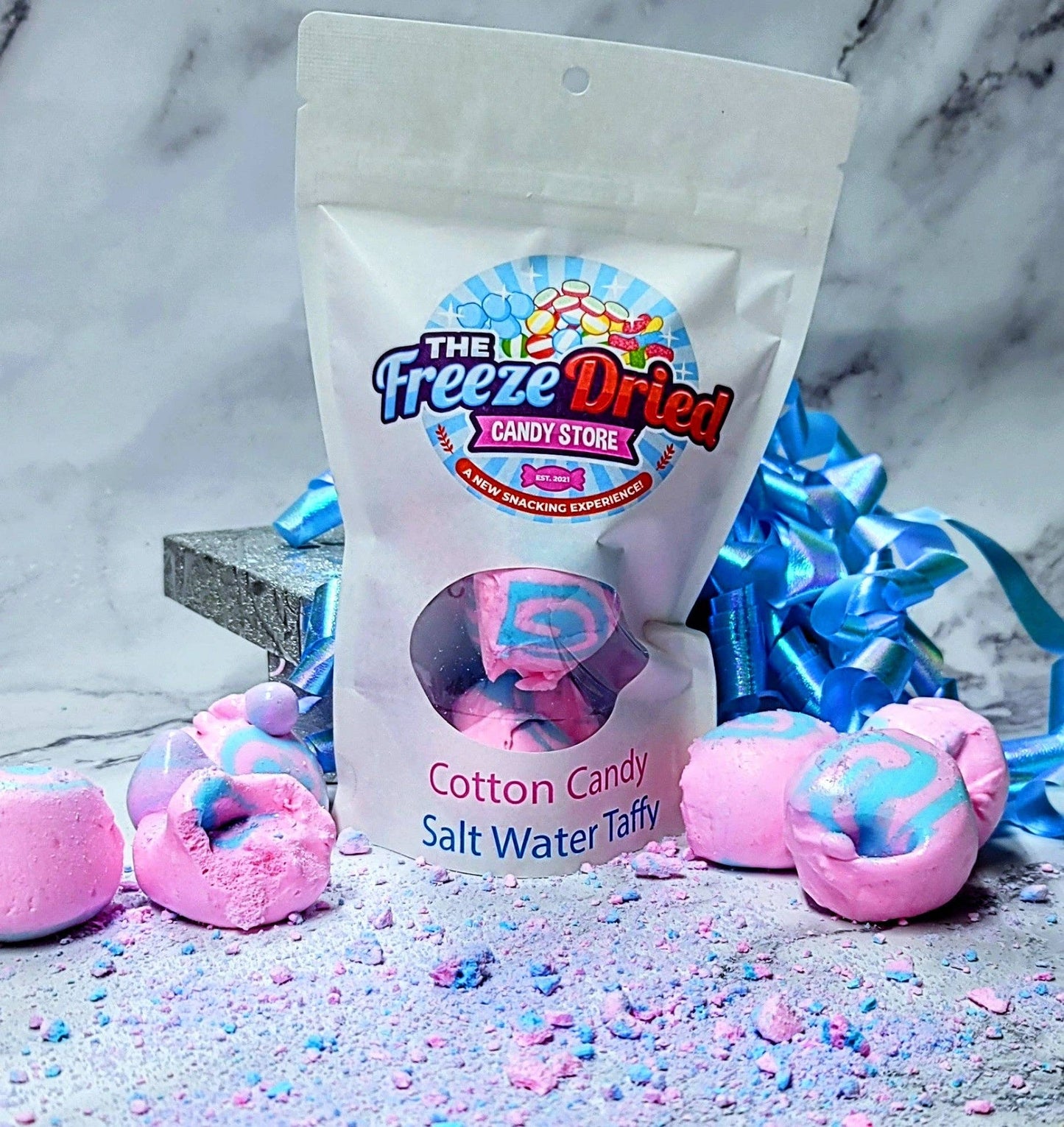 Freeze Dried Cotton Candy Salt Water Taffy