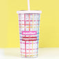 Manifest Happiness Tumbler with Straw