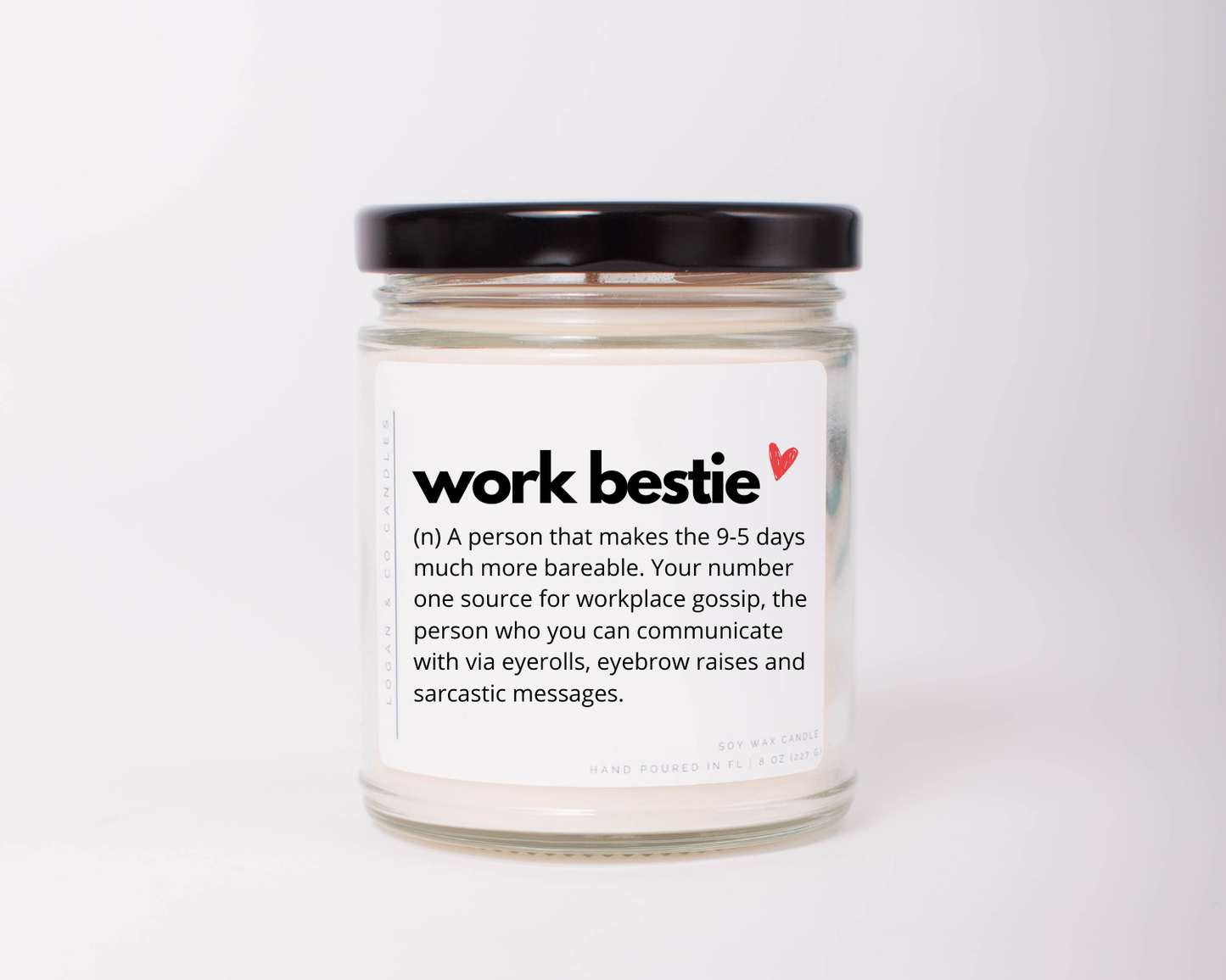 Work Bestie Soy Candle, Gift for Coworker, 9 oz Candle