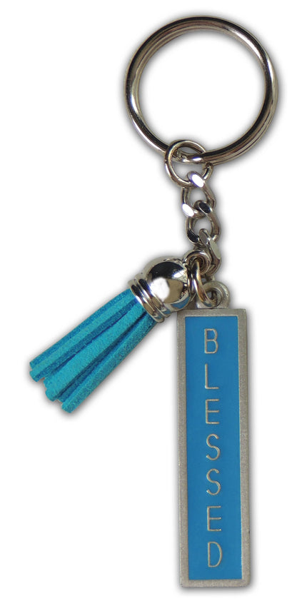 Blessed Tag Key Ring W/tassle